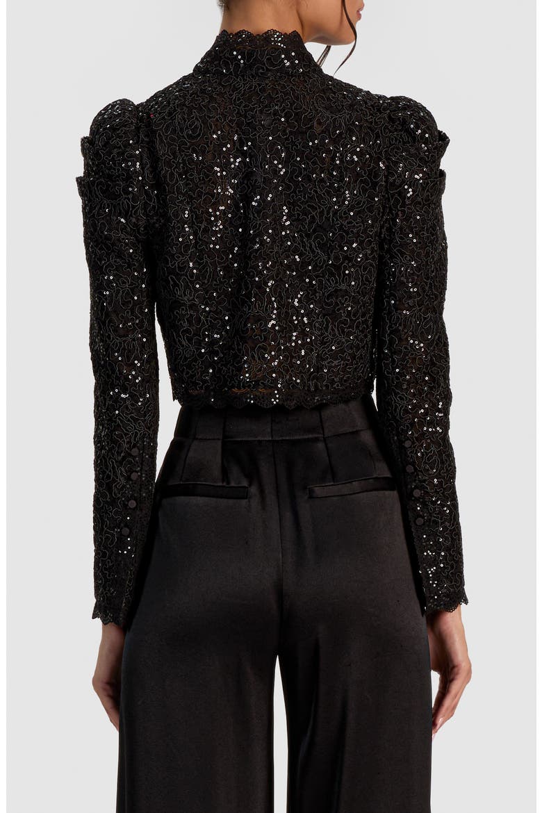 Thomasina Embellished Lace Jacket, Alternate, color, BLACK