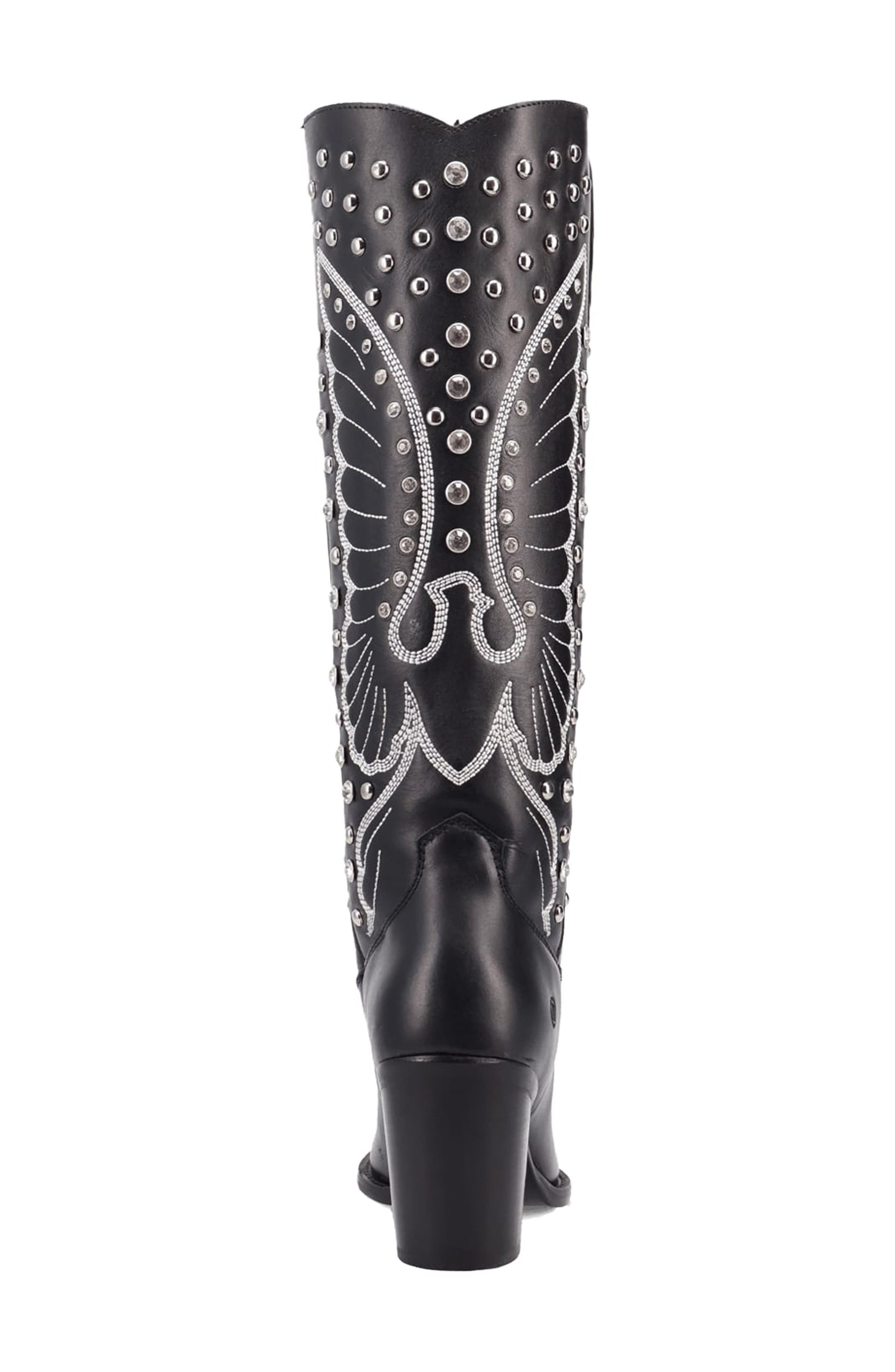 Dingo Diamonds Forever Knee High Western Boot, Alternate, color, Black