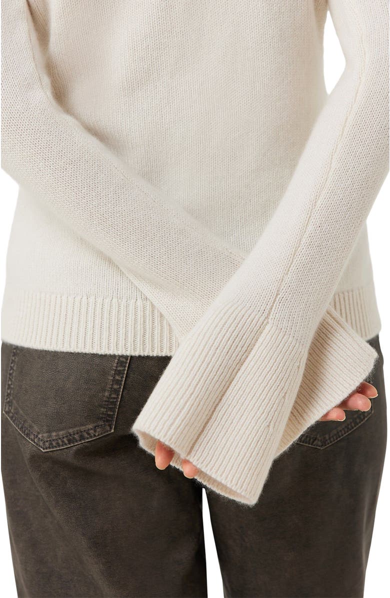 GOBI Mongolian Cashmere Buttoned Cashmere V-Neck Cardigan, Alternate, color, Coconut Milk