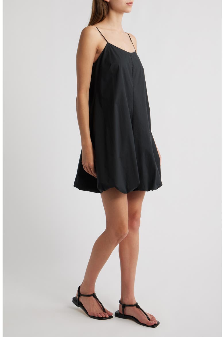 Blanca Bubble Hem Cotton Blend Minidress, Alternate, color, BLACK