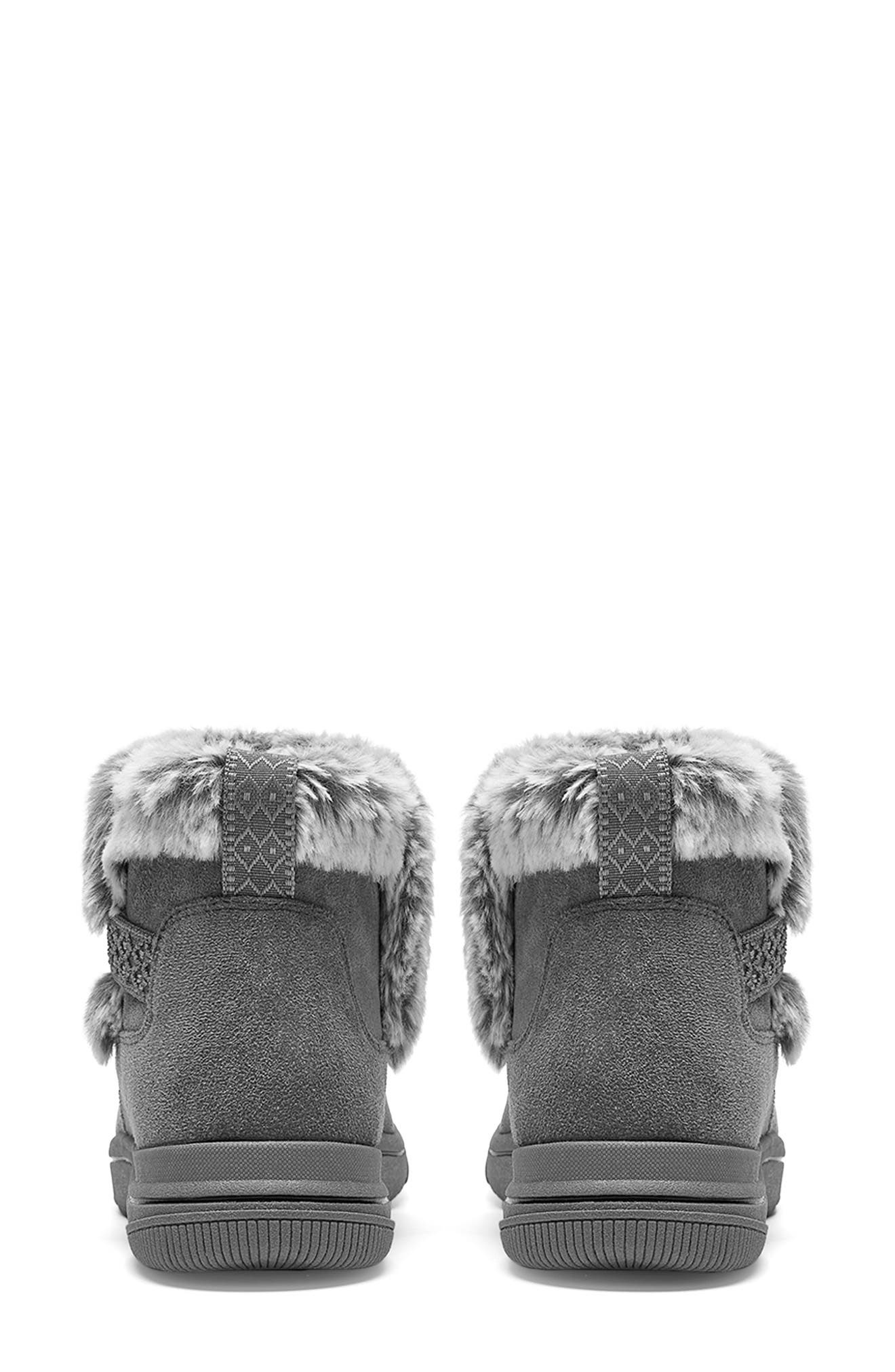Breeze Faux Fur Ankle Boot, Alternate, color, DARK GREY