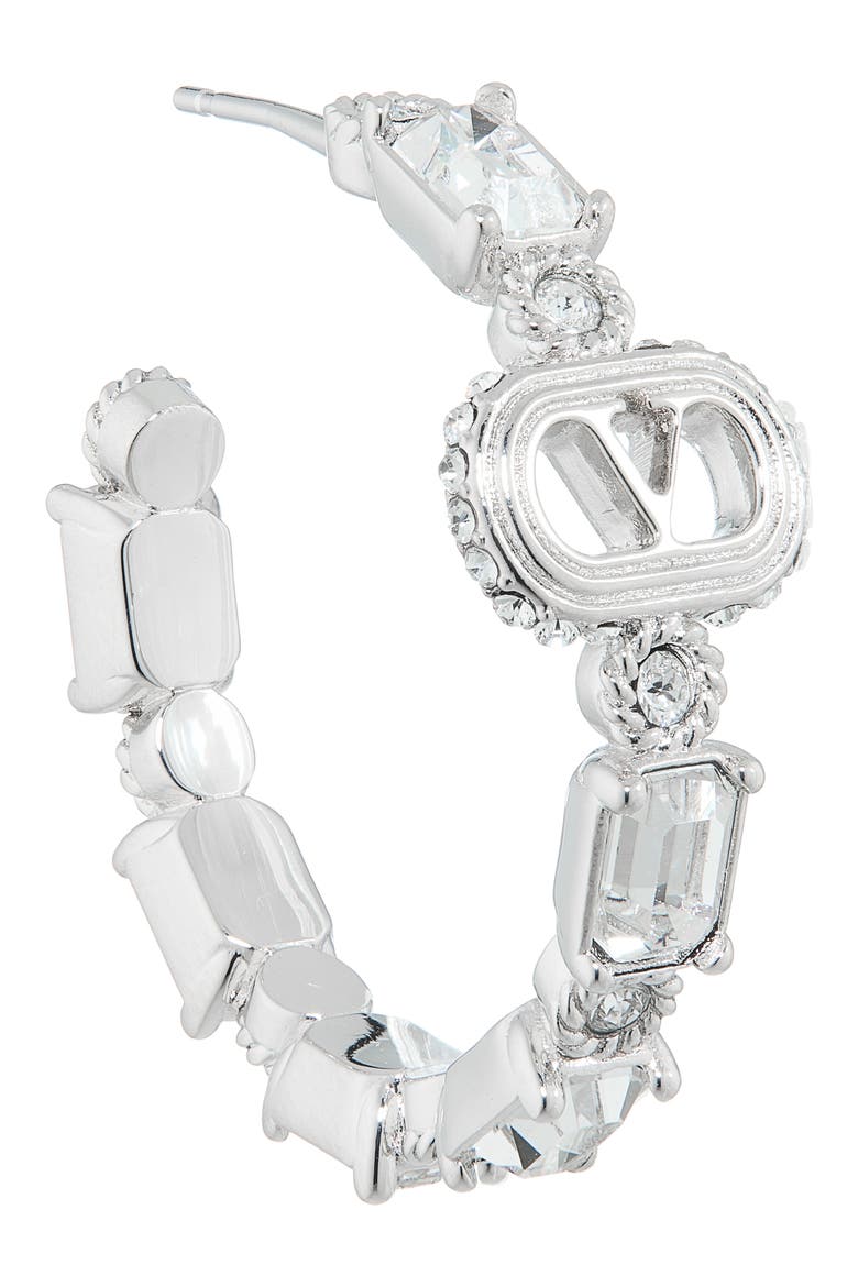 VLOGO Crystal Hoop Earrings, Alternate, color, CRYSTAL