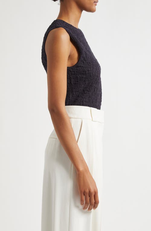 Vince Smocked Sleeveless Top In Blue