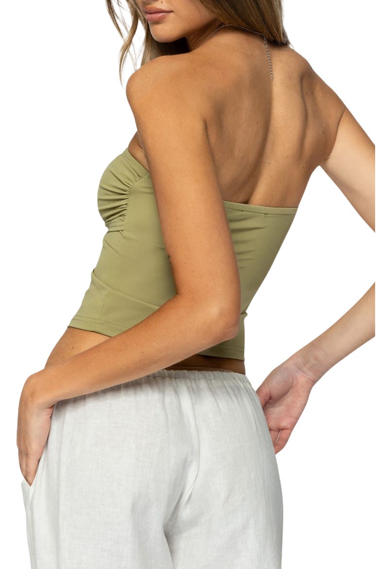 Bex Metal Ring Tube Top, Alternate, color, OLIVE