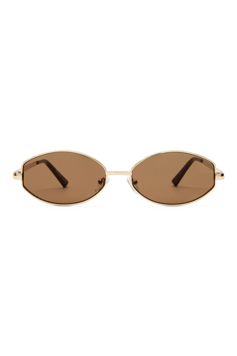 Objective 53mm Oval Sunglasses, Main, color, GOLD / BROWN MONO