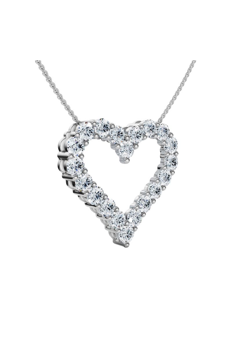 Bliss Diamond 1Ct Diamond Heart Pendant 14k Gold Lab Grown 3/4" Tall Necklace, Alternate, color, 14K White Gold