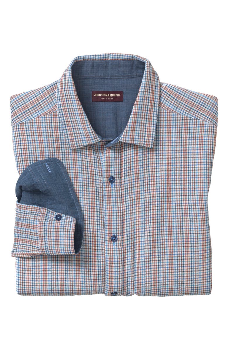Johnston & Murphy Men's Reversible Woven Button-Up Shirt, Alternate, color,