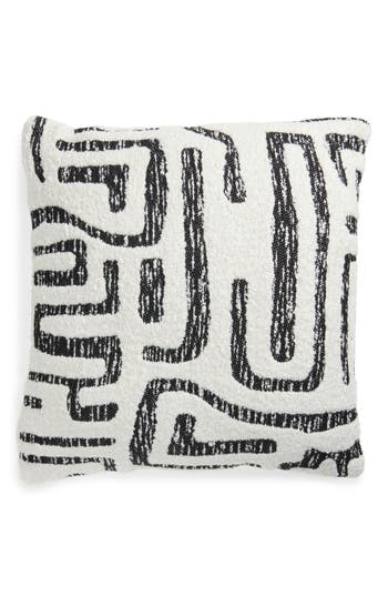 Tahari Geometric Bouclé Accent Pillow In White