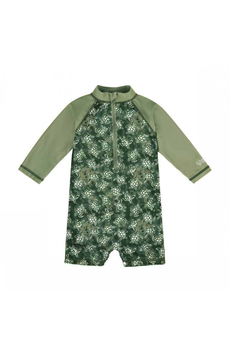 UV Skinz Long Sleeve Swim Romper, Main, color, Turtle Cove