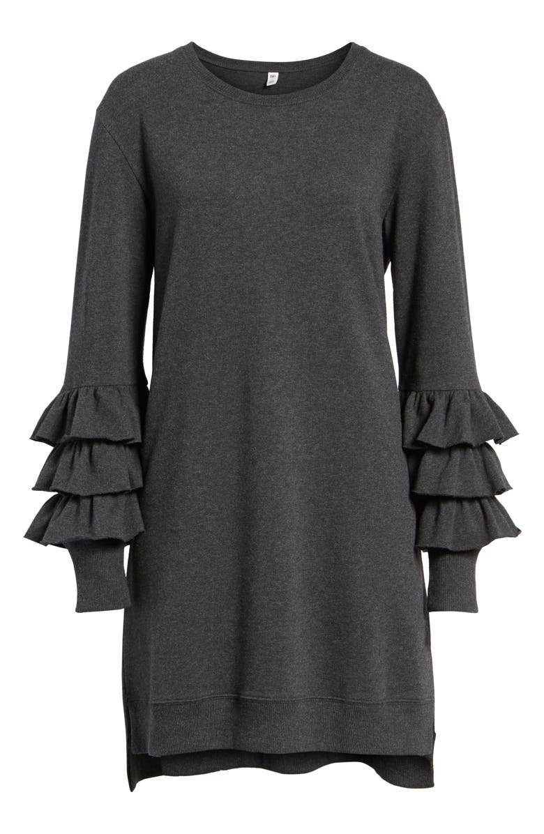BP. Tier Sleeve Sweatshirt Dress, Alternate, color,