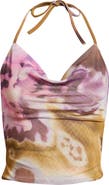 Feners Gustito Print Halter Crop Top