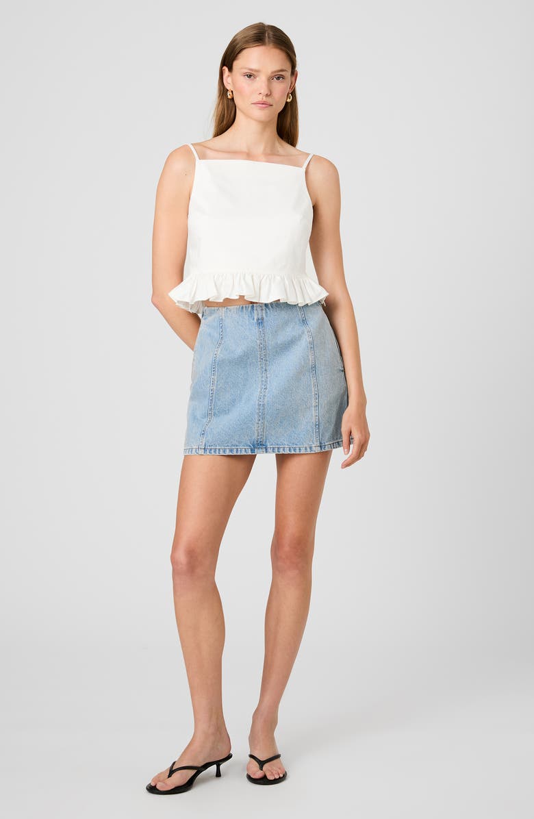 French Connection Lilah Ruffle Crop Camisole, Alternate, color, Summer White