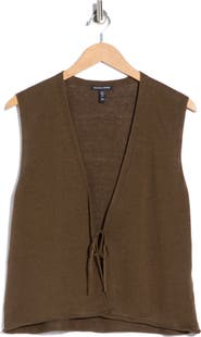 Eileen Fisher Tie Front Sweater Vest