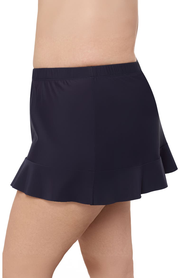 Plus Size High Waist Slimming Ruffle Skirt Swimsuit Bottom, Alternate, color, True Navy