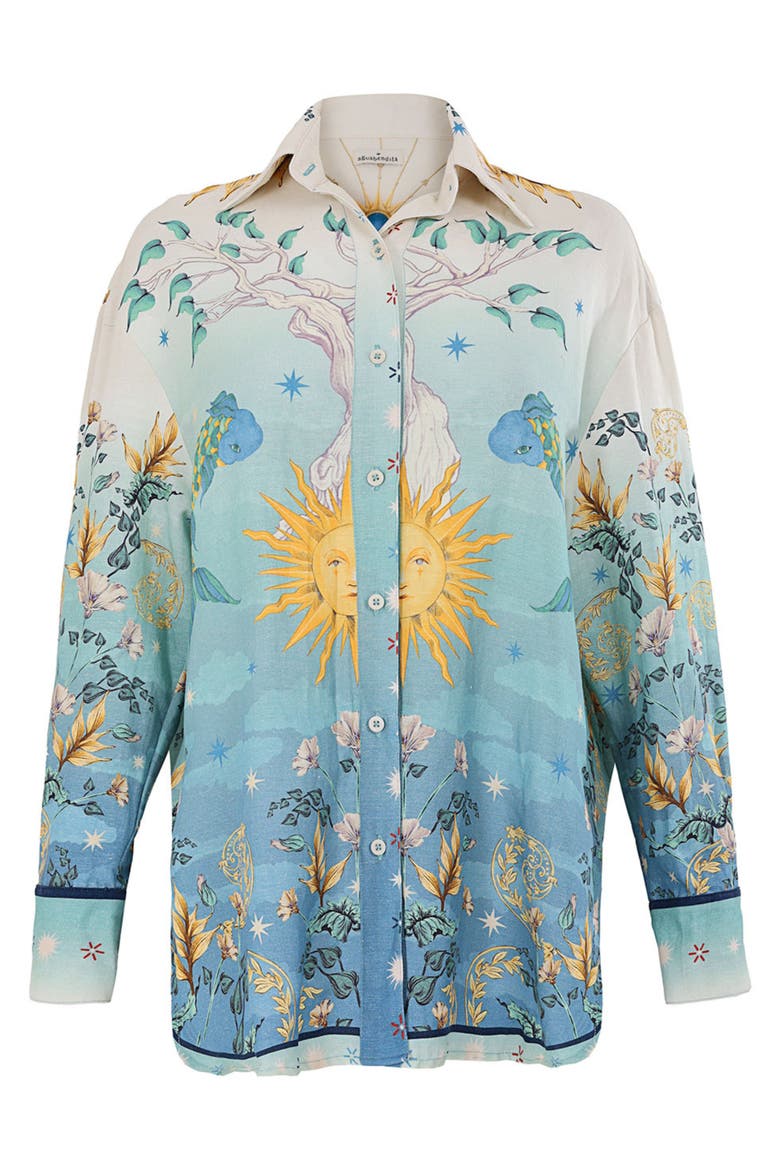 Anastasia Solstice Long Sleeve Button-Up Shirt, Alternate, color, BLUE