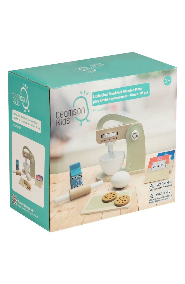 Teamson Kids Little Chef Frankfurt 10-Piece Wood Mixer Set, Alternate, color, Green