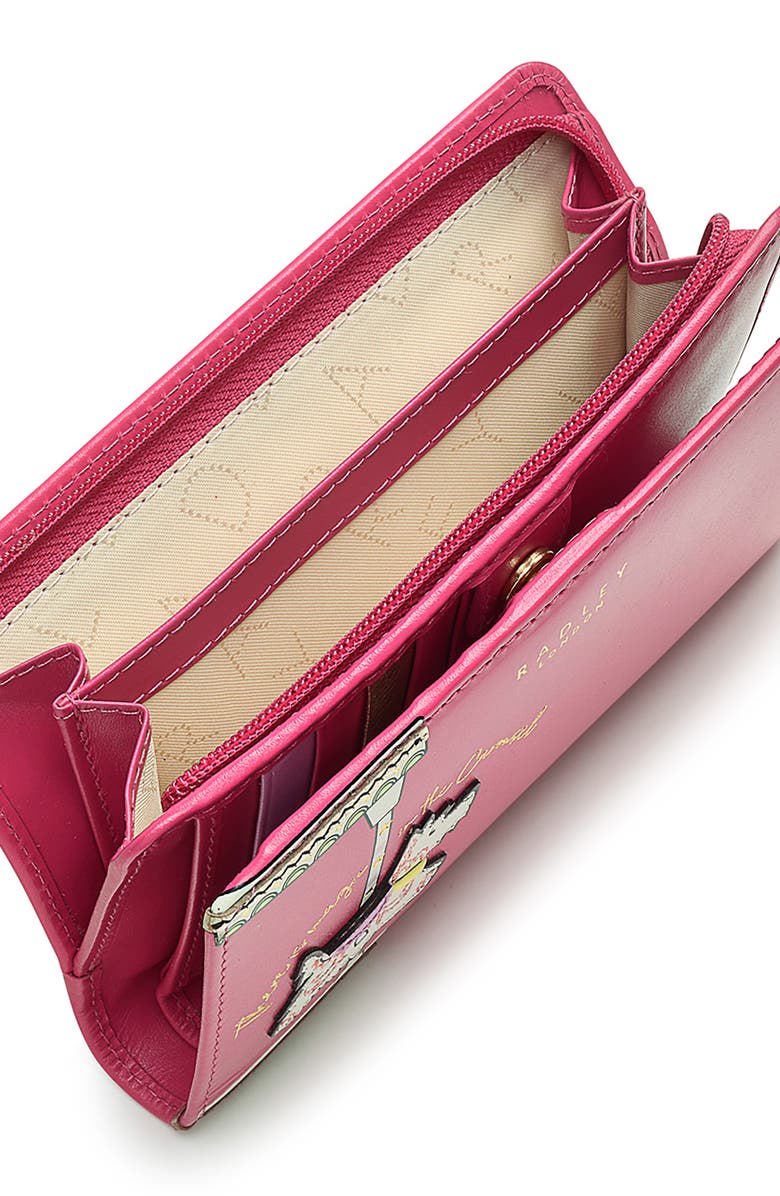Radley Magic Carousel Medium Leather Bifold Wallet, Alternate, color, Coulis