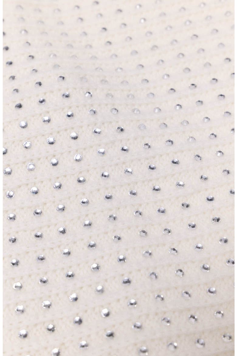 Rhinestone wool triangle scarf, Alternate, color, Ecru