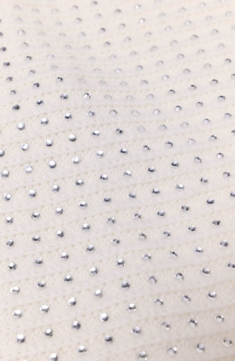 maje Rhinestone wool triangle scarf, Alternate, color, Ecru