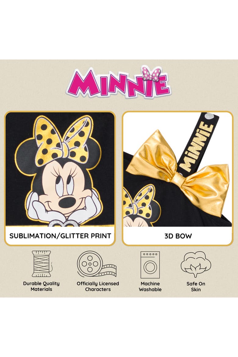 Minnie Mouse Glitter Dress, Alternate, color, Minnie Black Gold