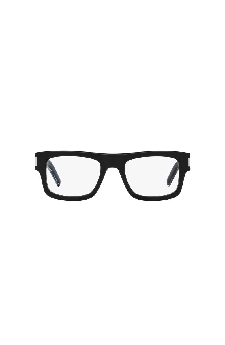 Saint Laurent 54mm Rectangle optical glasses, Alternate, color, Black