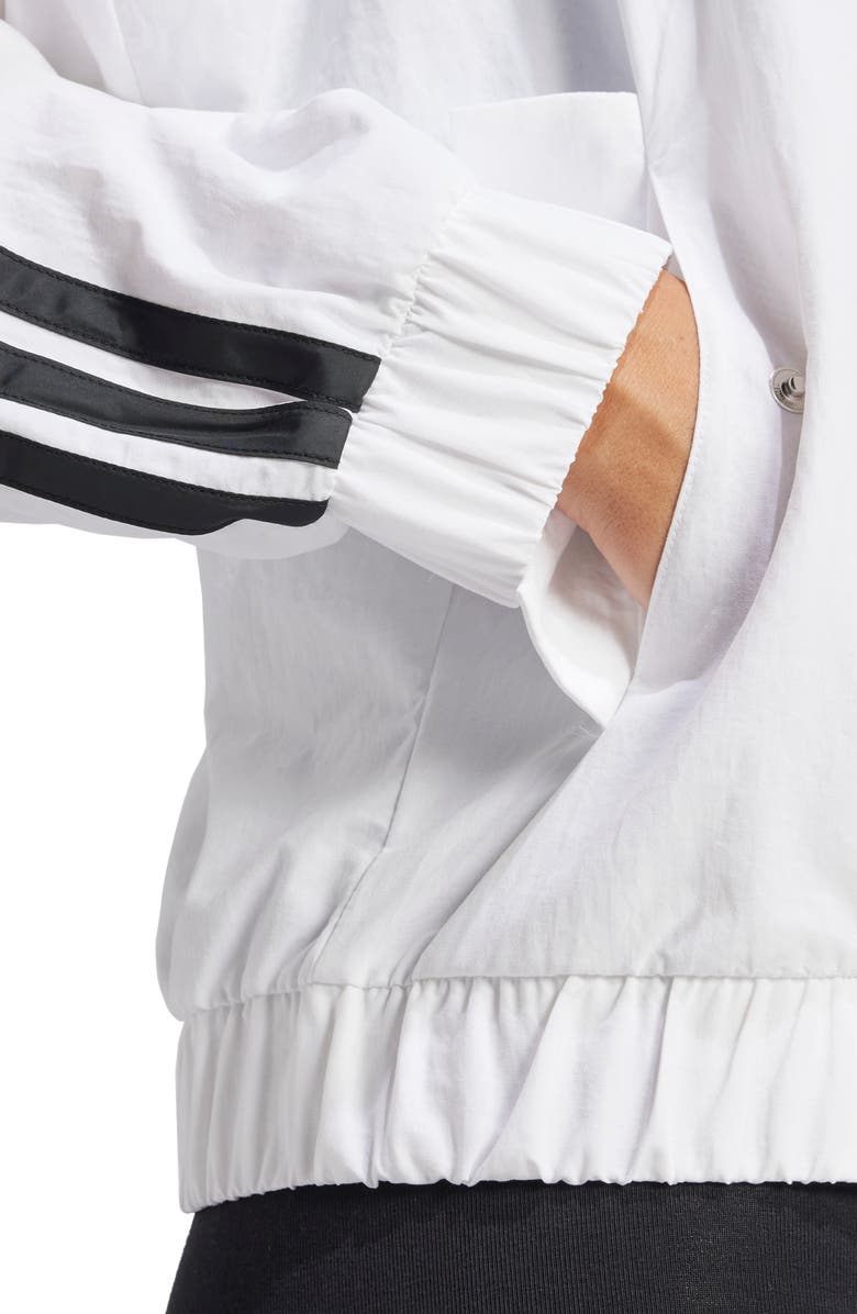 adidas 3-Stripes Woven Bomber Jacket, Alternate, color, White/ Black