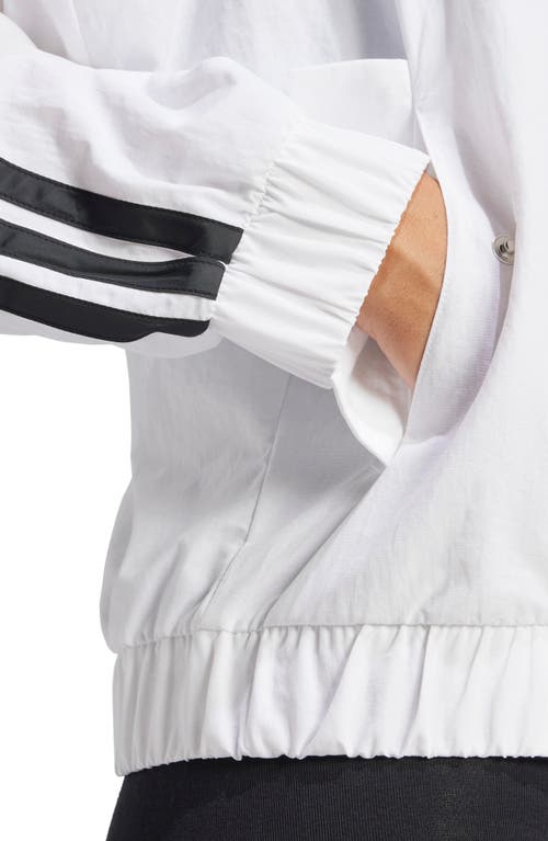 Adidas Originals Adidas Own The Run Hooded Running Windbreaker Jacket In White/black