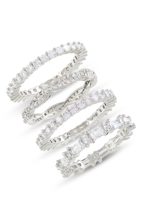 Set of Four Eternity CZ Rings