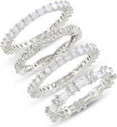 NORDSTROM RACK Set of Four Eternity CZ Rings