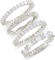 NORDSTROM RACK Set of Four Eternity CZ Rings