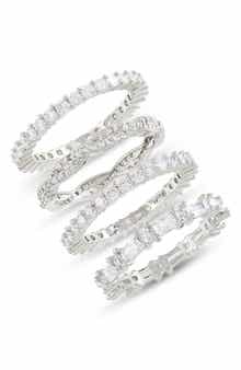 NORDSTROM RACK Set of Four Eternity CZ Rings