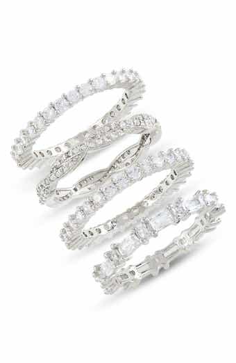 NORDSTROM RACK Set of Four Eternity CZ Rings