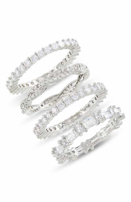 NORDSTROM RACK Set of Four Eternity CZ Rings