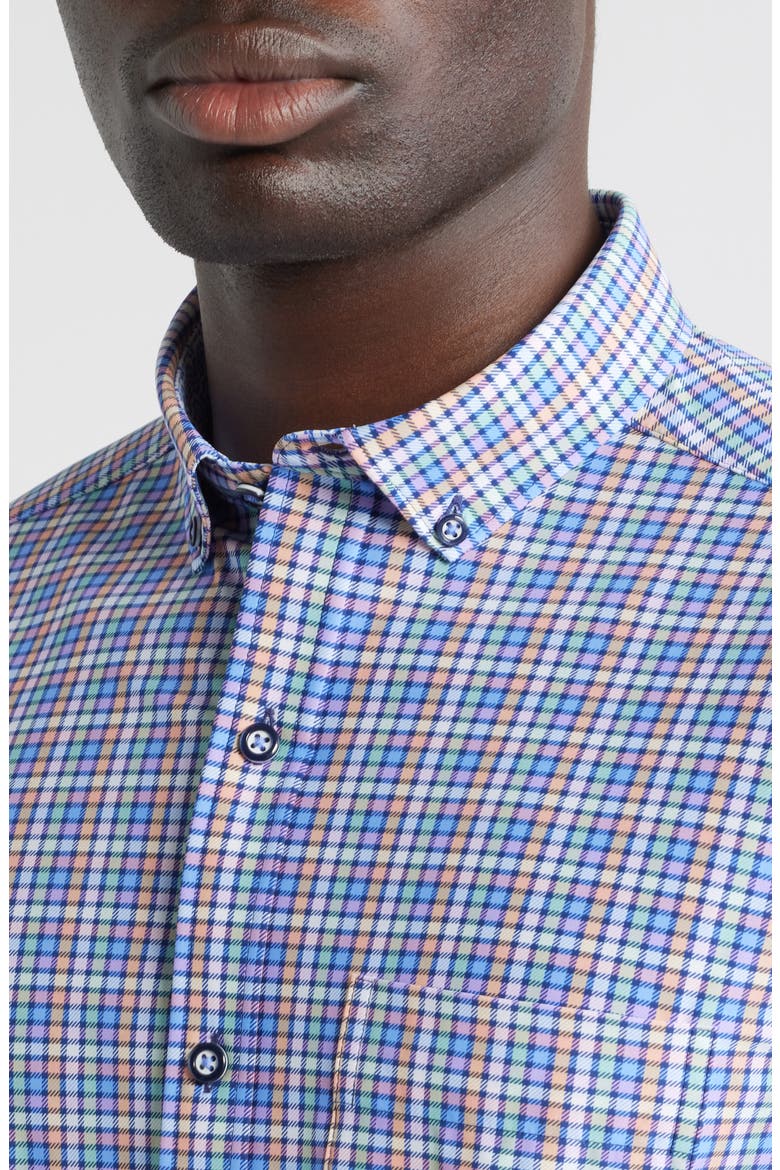 XC Motion Performance Knit Button-Up Shirt, Alternate, color, BLUE MULTI CHECK