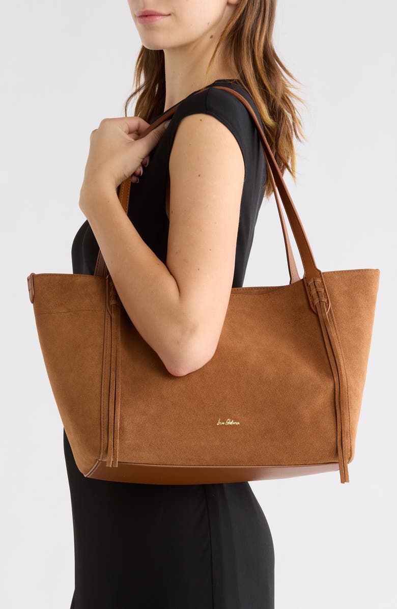 Sam Edelman Hellen Suede Tote Bag, Alternate, color, Caramel