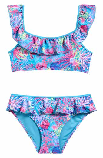 Kids' Coral Ruffle Two-Piece Swimsuit