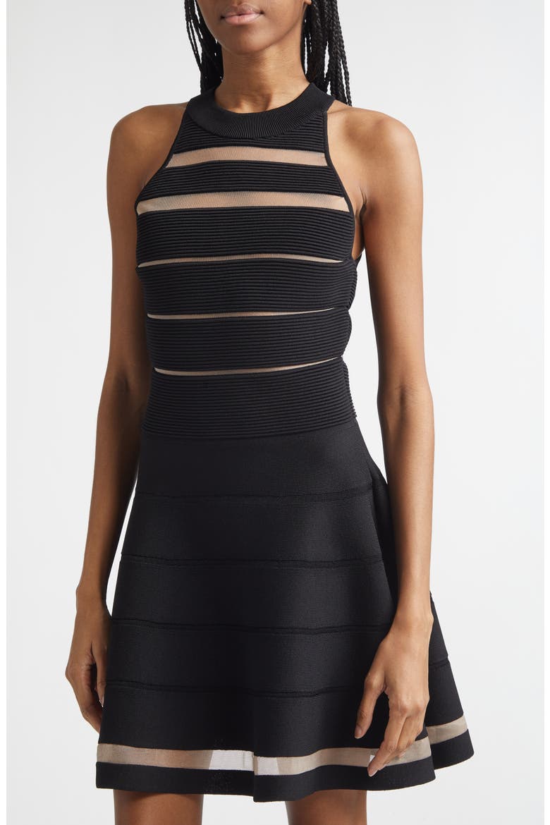 Stripe Ottoman Stitch Sweater Dress, Alternate, color, 0PA BLACK