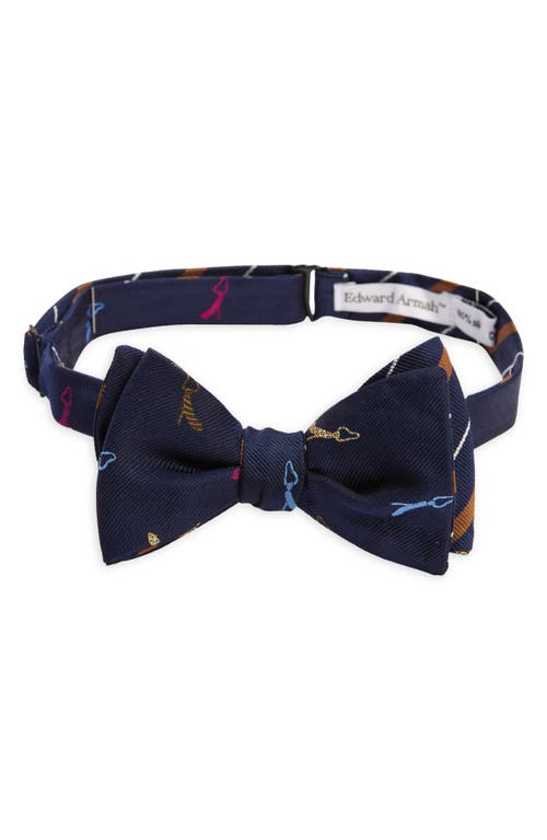 EDWARD ARMAH Ties Silk Bow Tie in Navy 