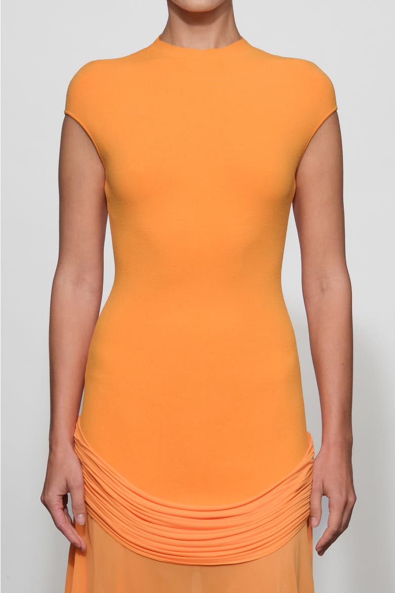 Nola Knit Combo Dress, Alternate, color, Tangerine