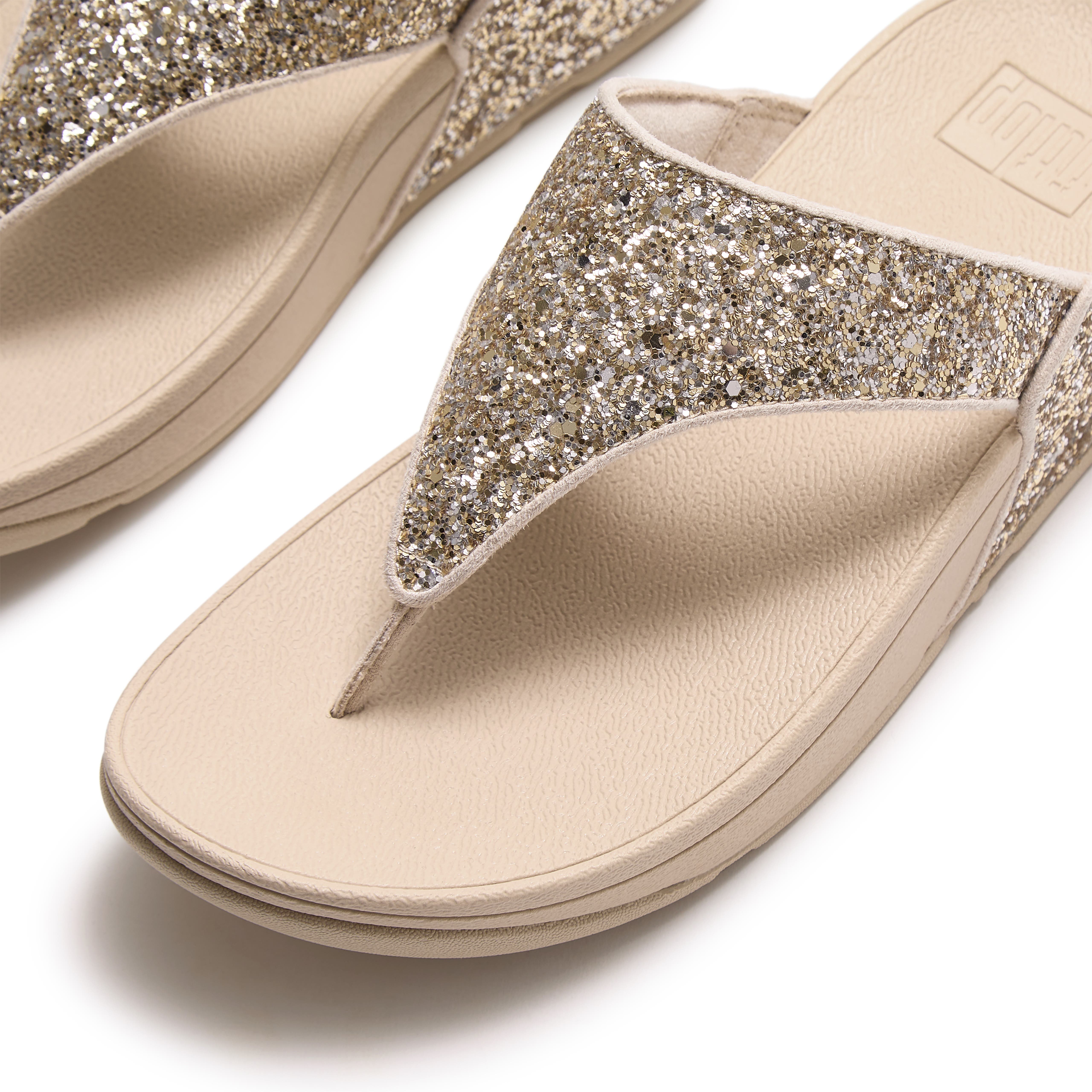 FitFlop Lulu Multi Glitter TP Sandal, Alternate, color, Platino/Silver