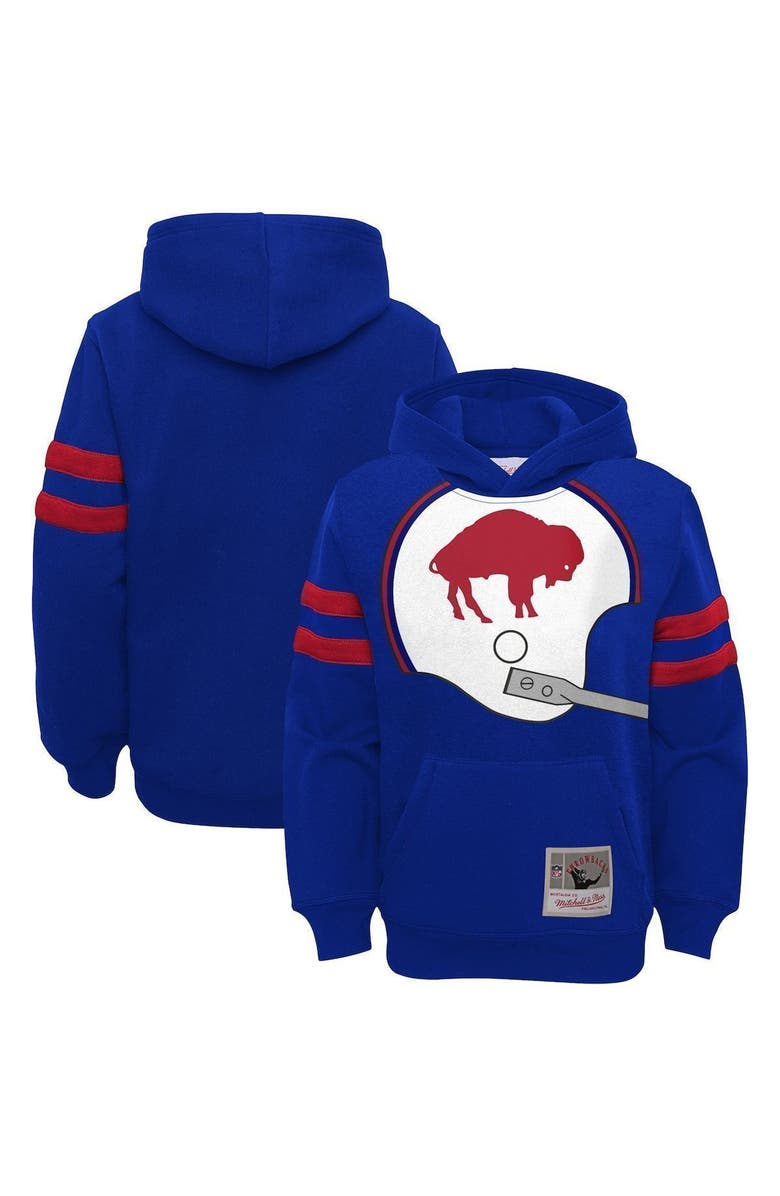 Mitchell & Ness Youth Mitchell & Ness Royal Buffalo Bills Big Face Pullover Hoodie, Main, color, 