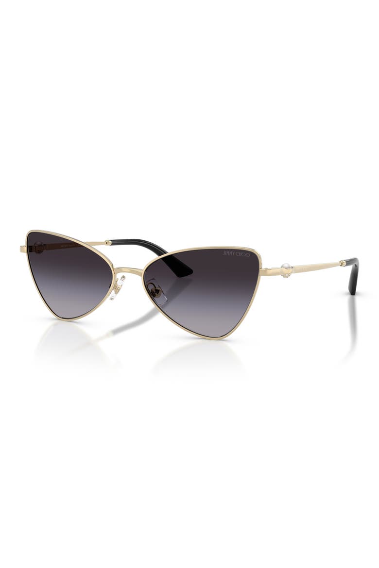 57mm Gradient Cat Eye Sunglasses, Alternate, color, PALE GOLD / GRADIENT GRAY
