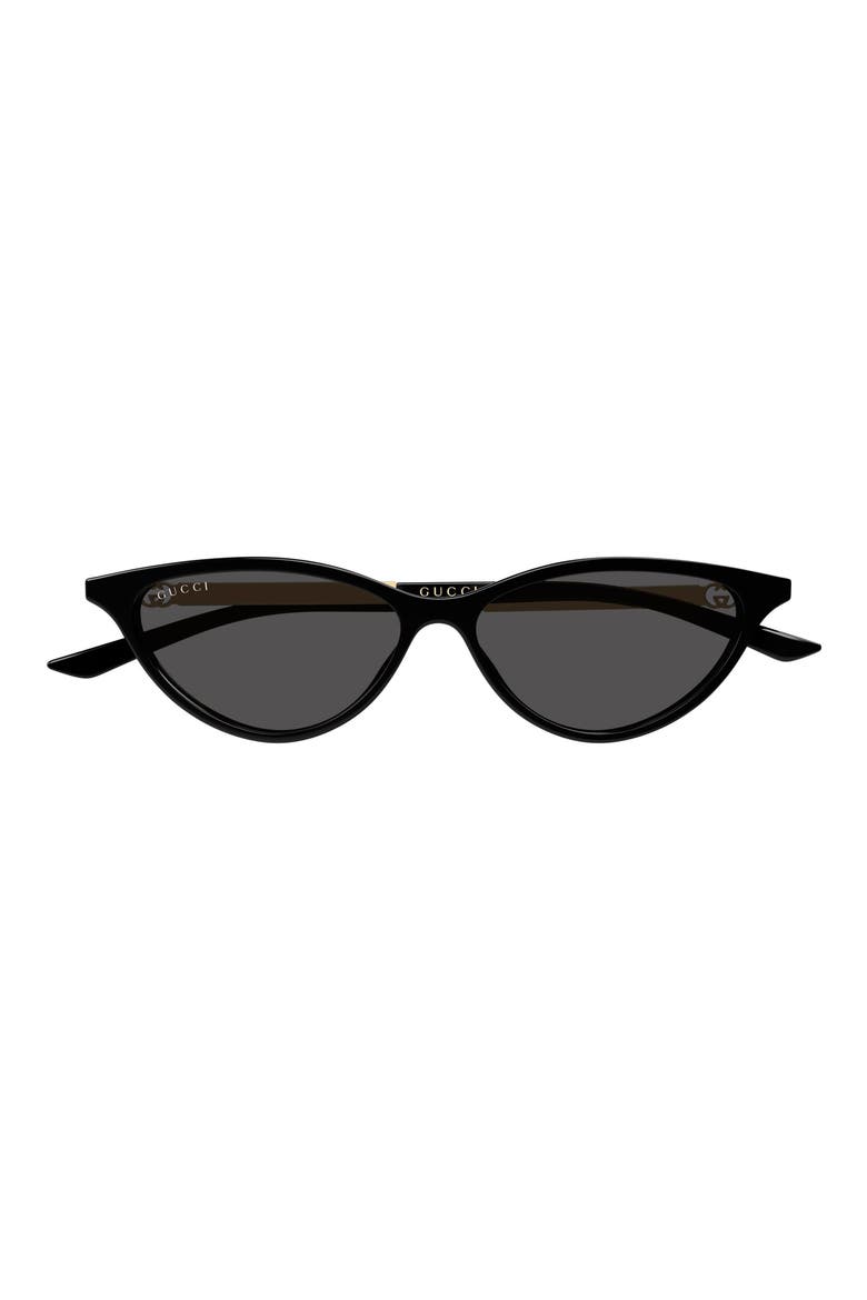 54mm Gradient Polarized Cat Eye Sunglasses, Main, color, BLACK