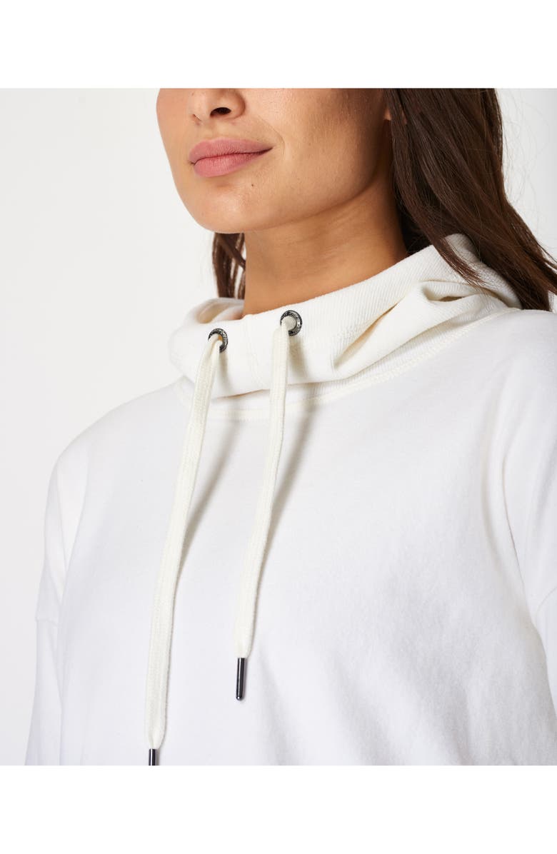 Sweaty Betty Escape Luxe Fleece Crop Hoodie, Alternate, color, Lily White