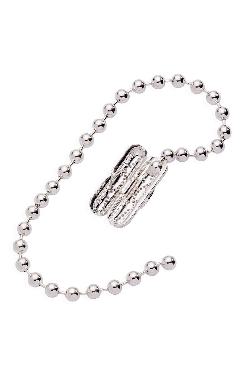 Alex and Ani Ball Chain Barrel Closure Bracelet with Evil Eye, Alternate, color, Silver