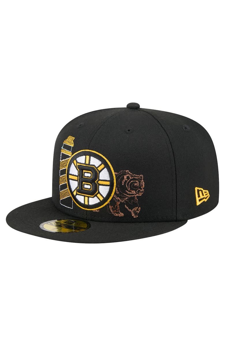 New Era Men's New Era Black Boston Bruins State Stitch 59FIFTY Fitted Hat, Alternate, color, Black