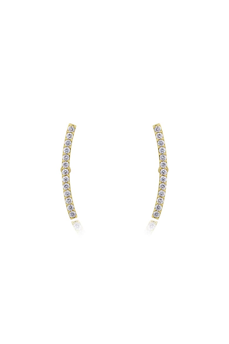 Lab Grown Diamond Curved Bar Stud Earrings, Alternate, color, Yelllow Gold