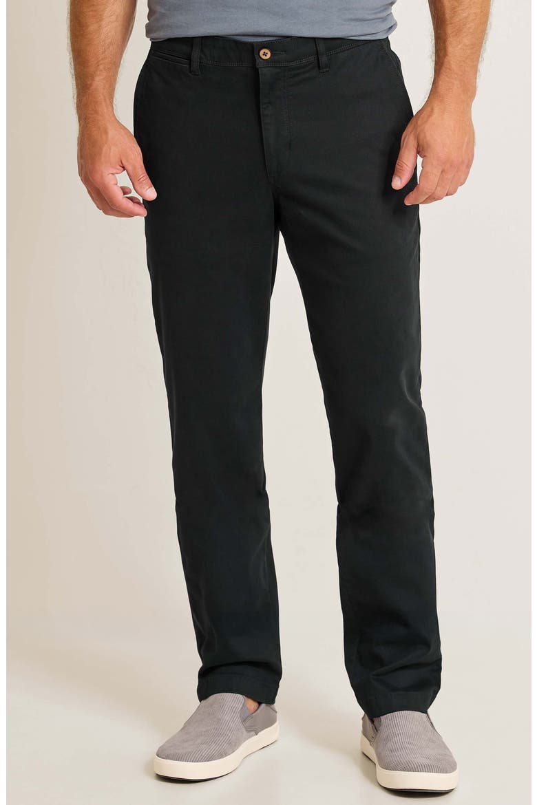 Boracay® Island Flat Front Stretch Chinos, Main, color, BLACK