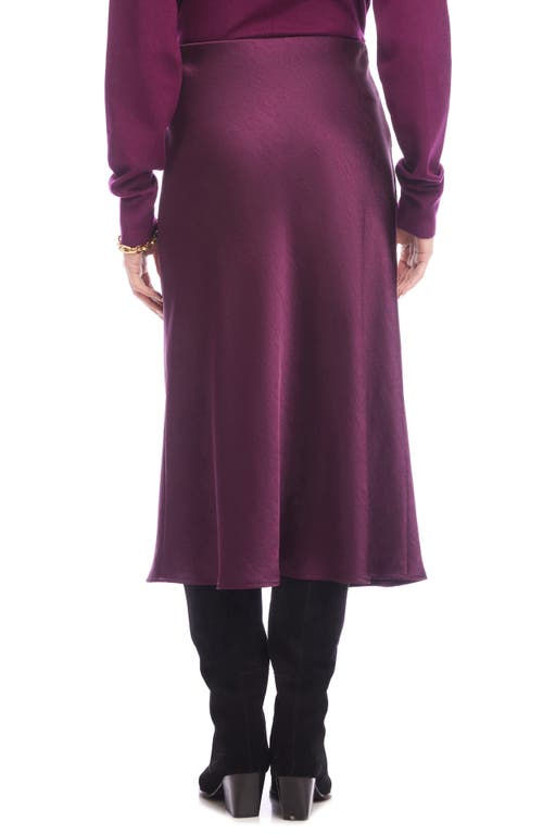 Karen Kane Bias Cut Satin Midi Skirt In Purple