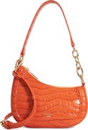 Dune London Direction Croc Embossed Faux Leather Shoulder Bag